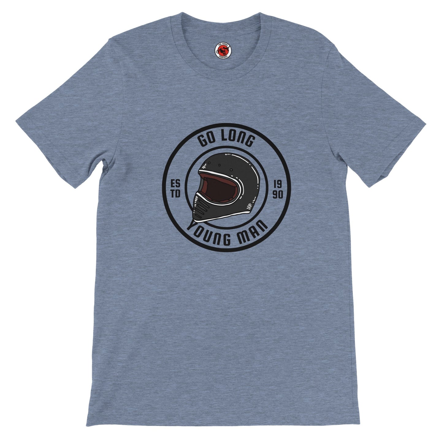 Men's Premium Crewneck T-shirt - Go Long Young Man - The Vandi Company