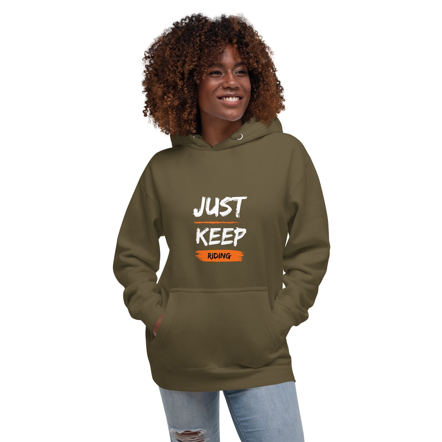 Unisex Premium Hoodie (W) - Just Keep Riding