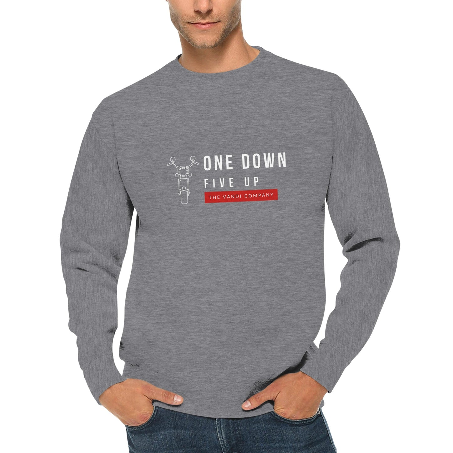 Premium Unisex Crewneck Sweatshirt - One Down Five Up - The Vandi Company