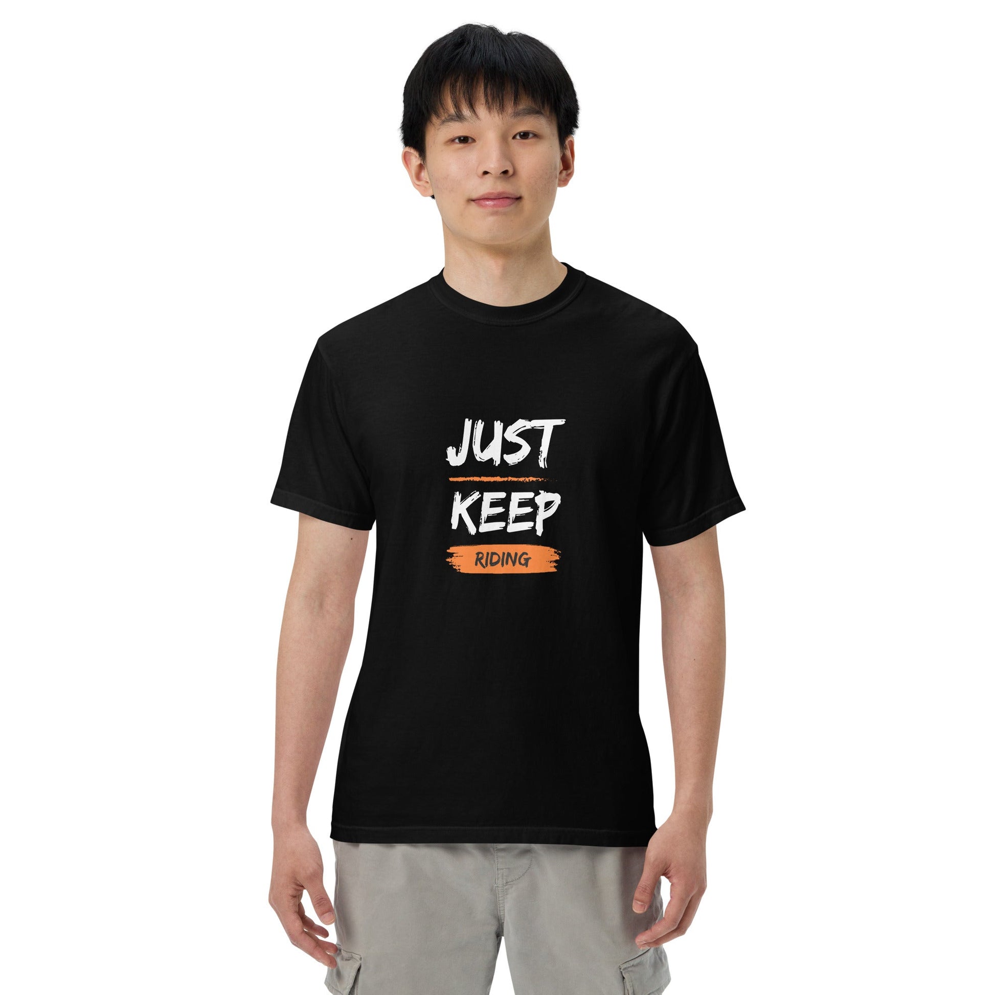 Unisex Heavyweight T-Shirt - Just Keep Riding - The Vandi Company