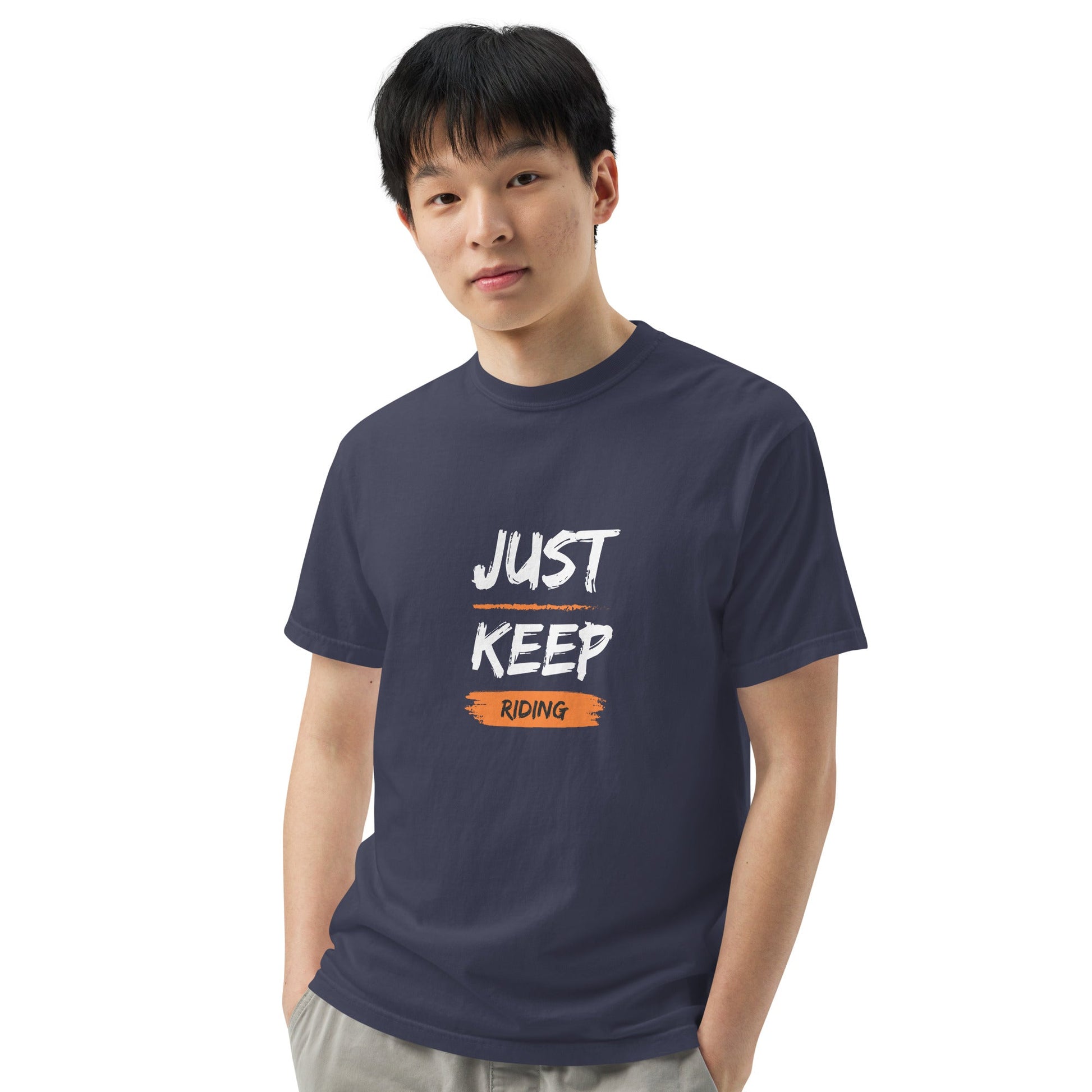 Unisex Heavyweight T-Shirt - Just Keep Riding - The Vandi Company