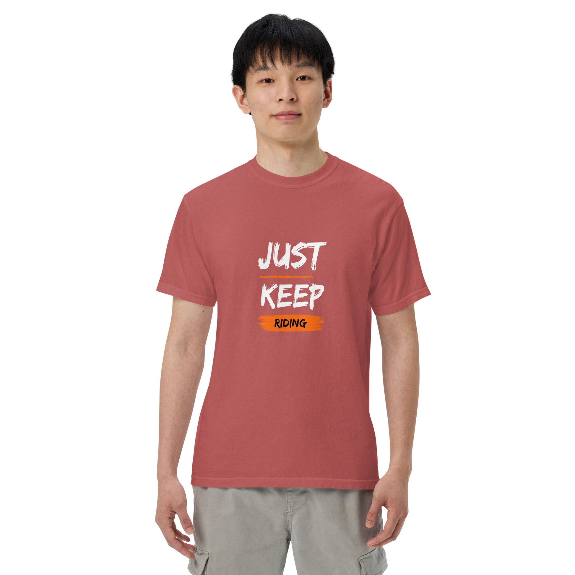 Unisex Heavyweight T-Shirt - Just Keep Riding - The Vandi Company