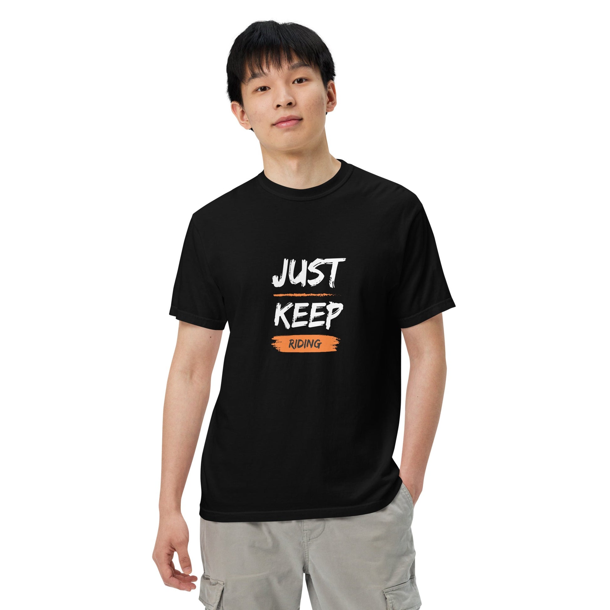 Unisex Heavyweight T-Shirt - Just Keep Riding - The Vandi Company