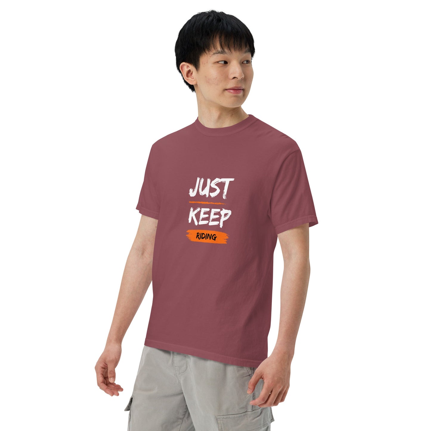 Unisex Heavyweight T-Shirt - Just Keep Riding - The Vandi Company