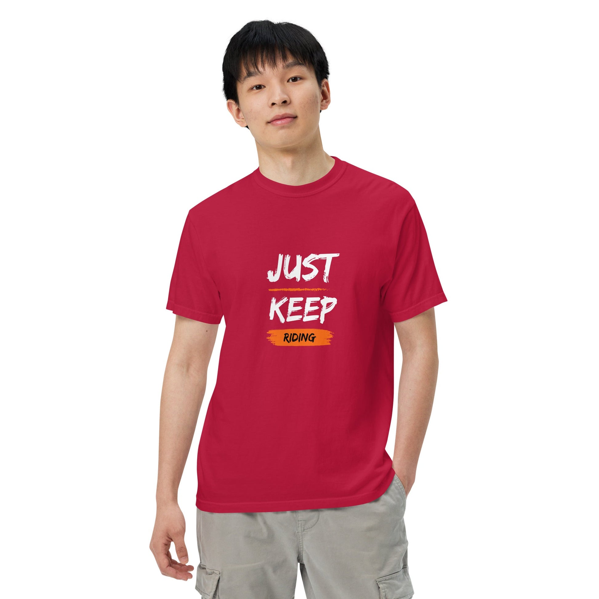 Unisex Heavyweight T-Shirt - Just Keep Riding - The Vandi Company