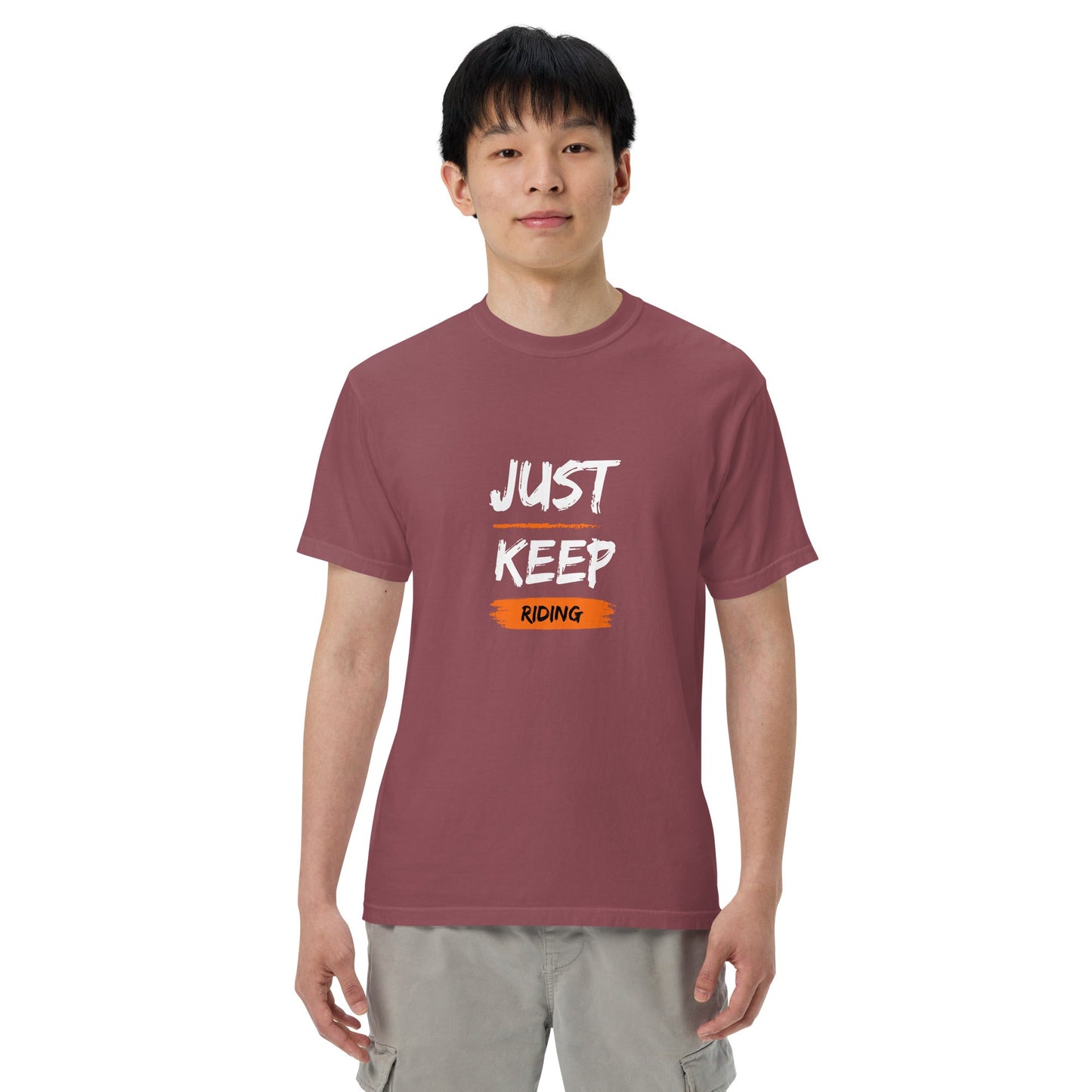 Unisex Heavyweight T-Shirt - Just Keep Riding - The Vandi Company