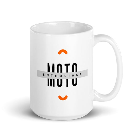 White glossy mug - Moto Enthusiast - The Vandi Company