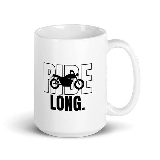 White glossy mug - Ride Long - The Vandi Company