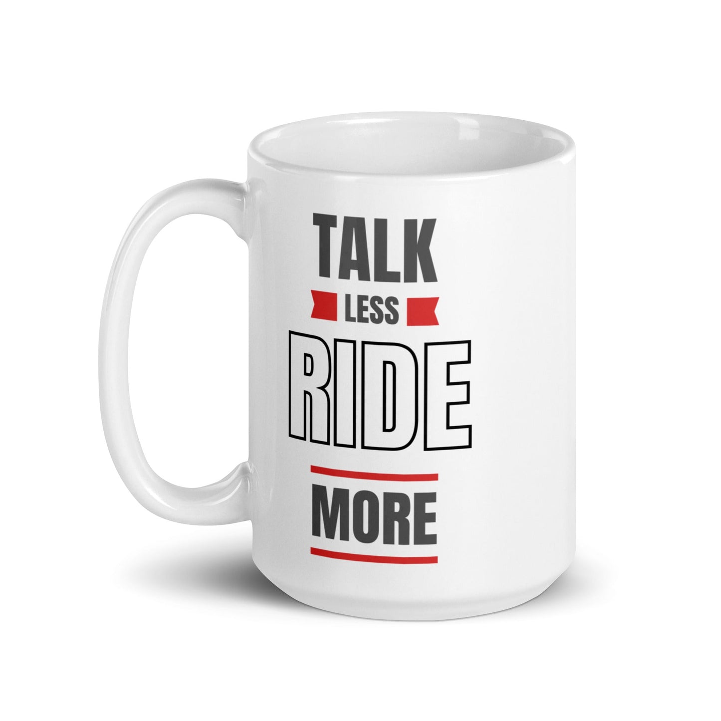 White glossy mug - Ride More - The Vandi Company