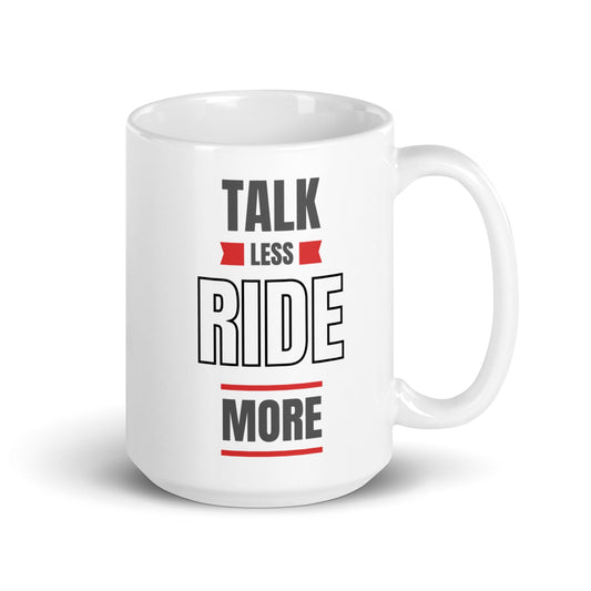 White glossy mug - Ride More - The Vandi Company